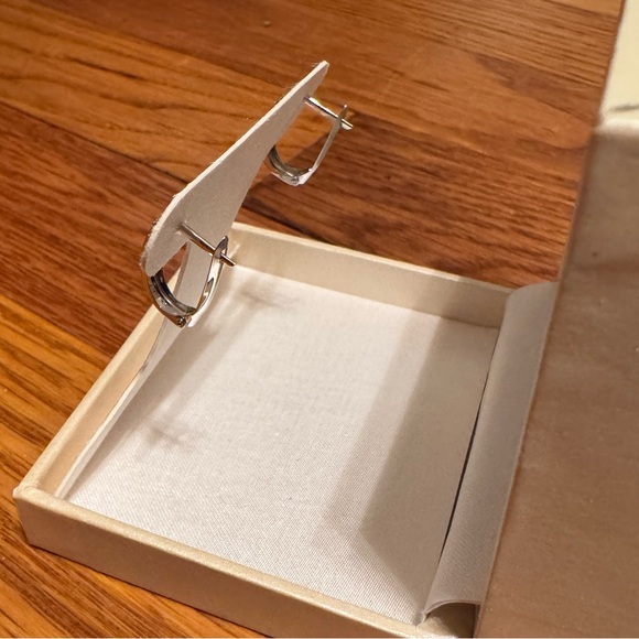 Diamond Fascination Oval Hinged Hoop Earrings - Picture 5 of 7